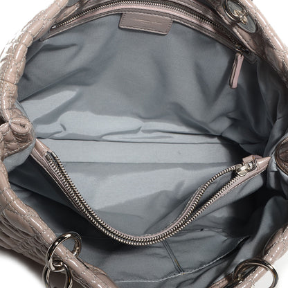 Christian Dior Patent Cannage Dior Soft Shopping Tote Grey 5 of 8