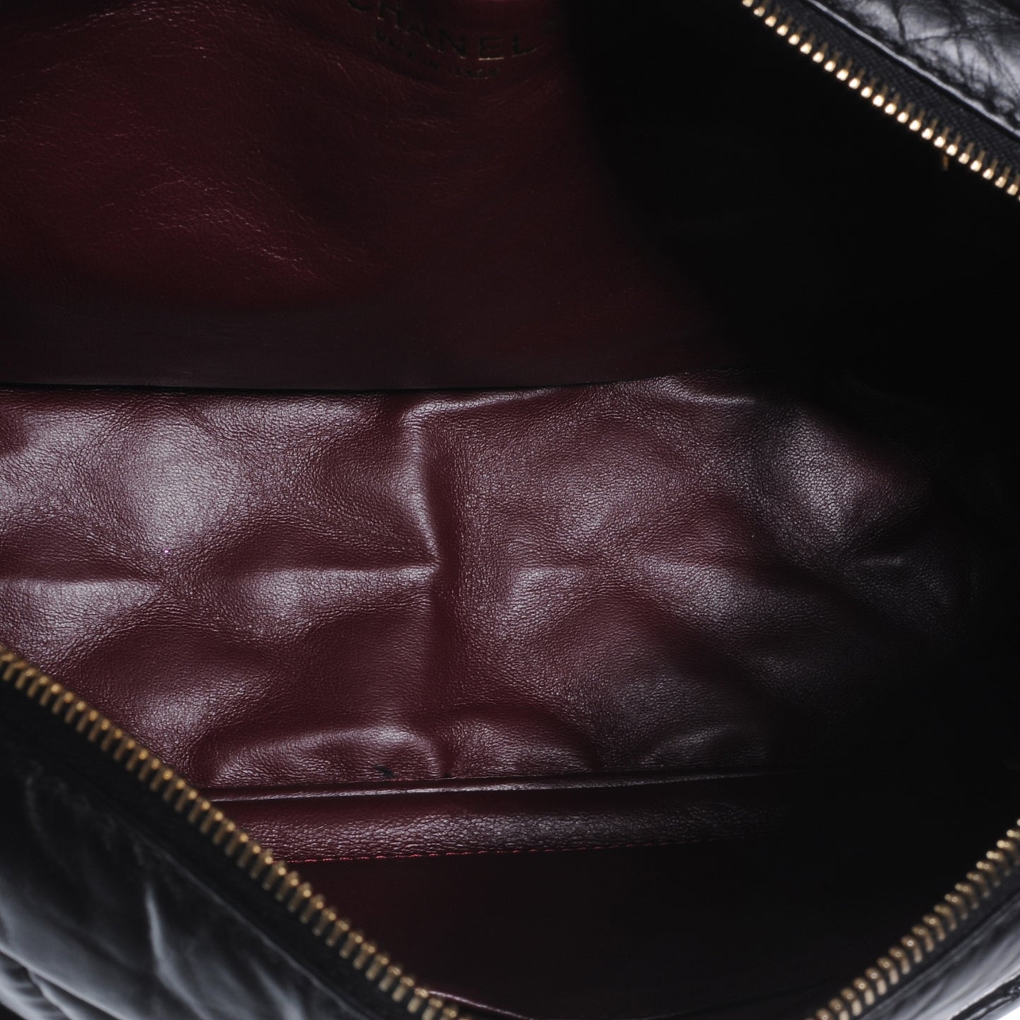 Aged Calfskin Quilted Large Reissue Camera Case Black