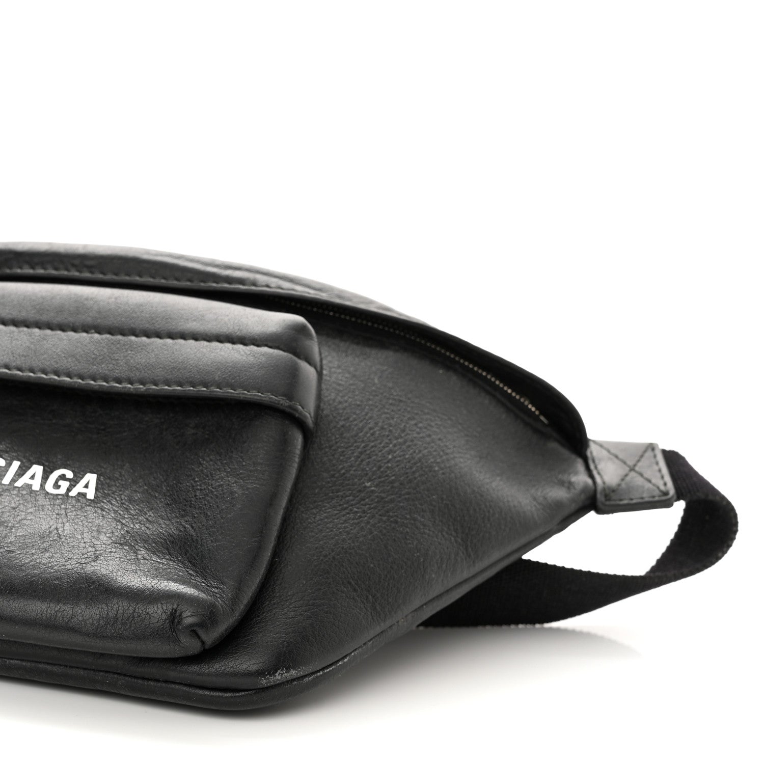 Balenciaga Smooth Calfskin Logo Large Everyday Beltpack Black White 9 of 15