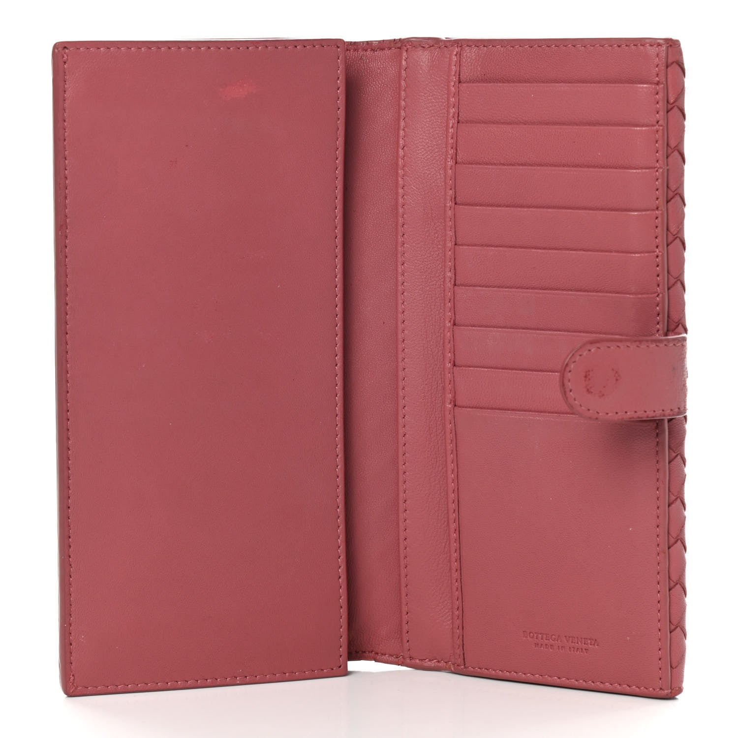 Bottega Veneta Nappa Intrecciato Continental Snap Wallet Corallo 5 of 15