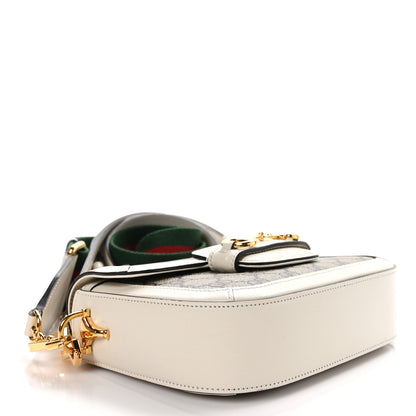 Gucci GG Supreme Monogram Web Mini Horsebit 1955 Shoulder Bag Beige Mystic White 4 of 10
