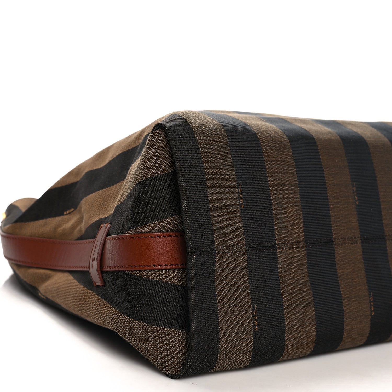 Fendi Pequin Cuoio Vegetale Large Hobo Tobacco Black Cuoio 9 of 11