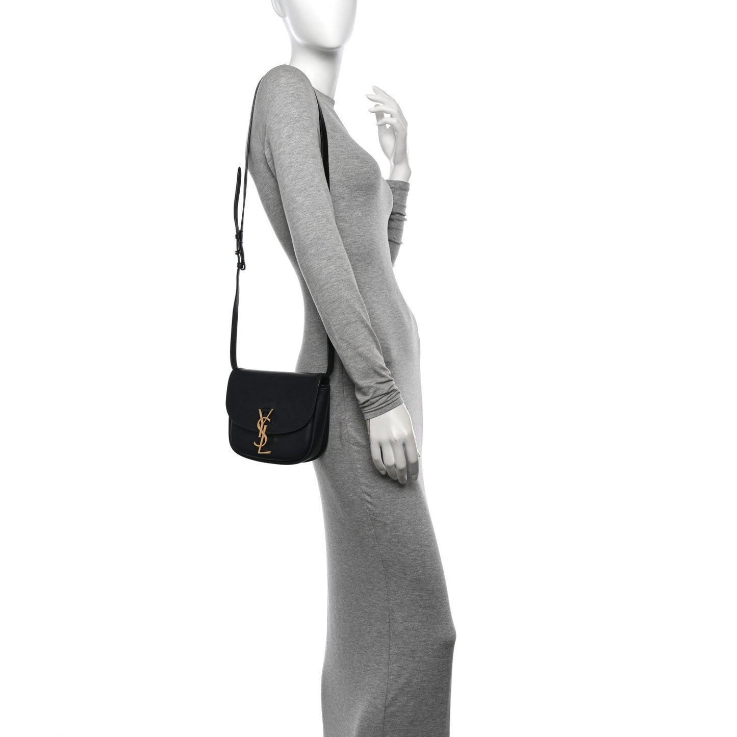 Smooth Calfskin Classic Monogram Small Kaia Satchel Black