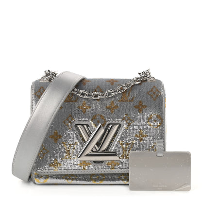 Louis Vuitton Sequins Monogram Twist Shoulder Bag PM Gold Silver 1 of 13