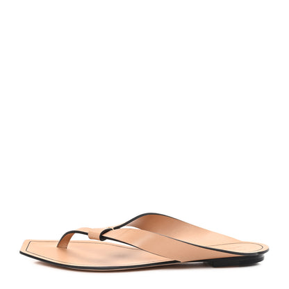 Saint Laurent Calfskin Tower 05 Slide Sandals 37 Gold Brown 1 of 12