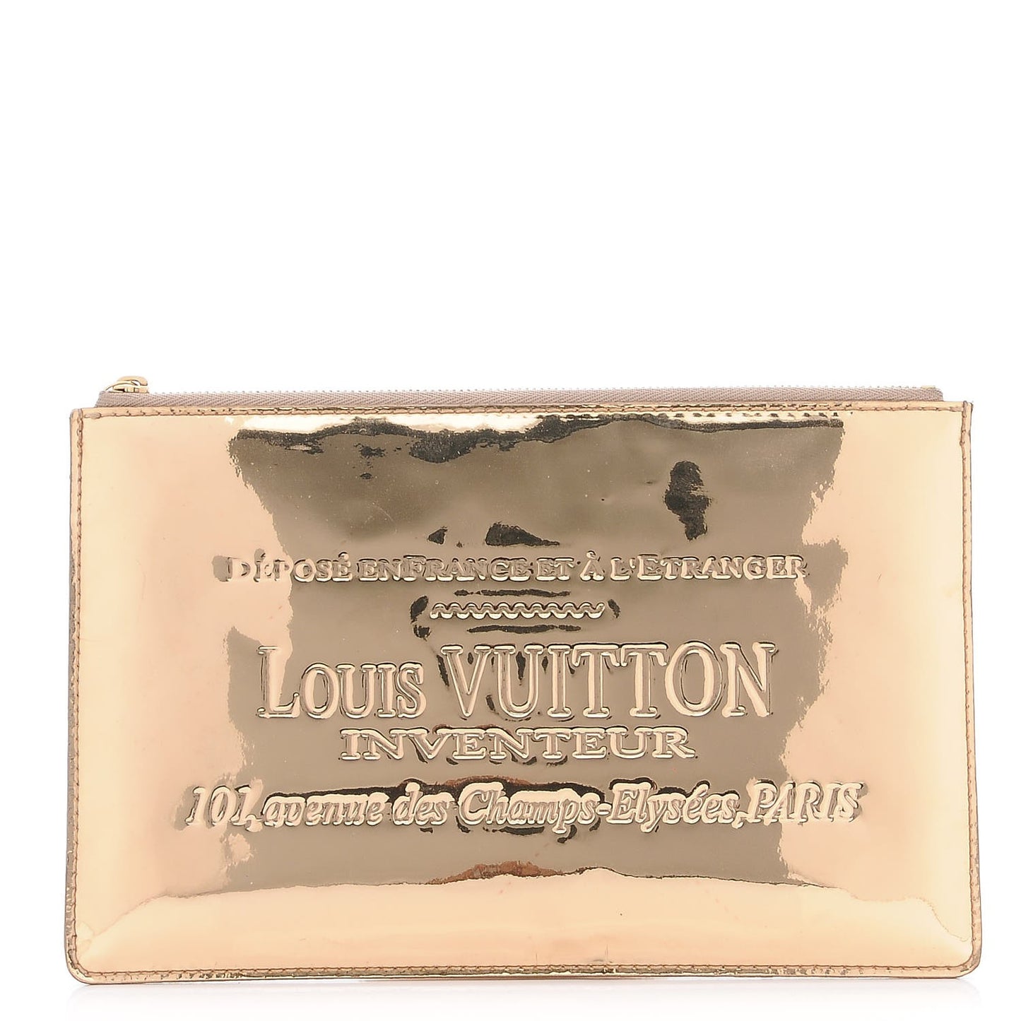 Monogram Miroir Inventeur Pochette Plat Dore Gold