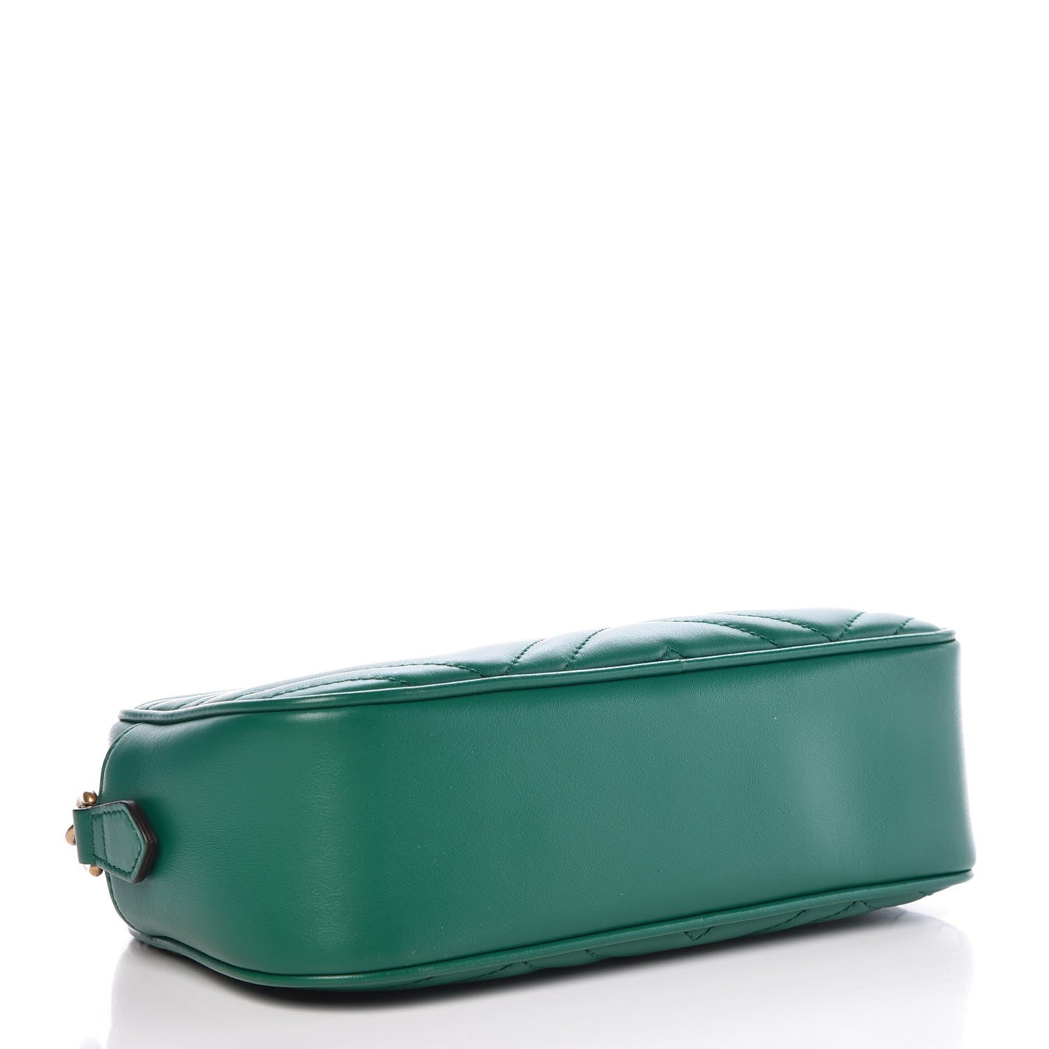 Gucci Calfskin Matelasse Small GG Marmont Chain Shoulder Bag Emerald Green 3 of 7