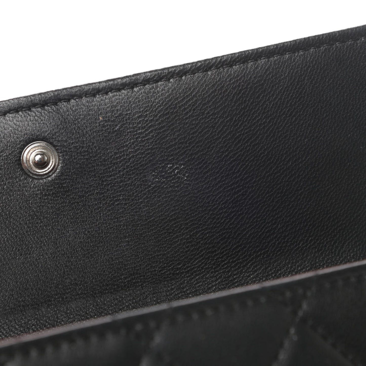Lambskin Quilted Long Flap Wallet Black