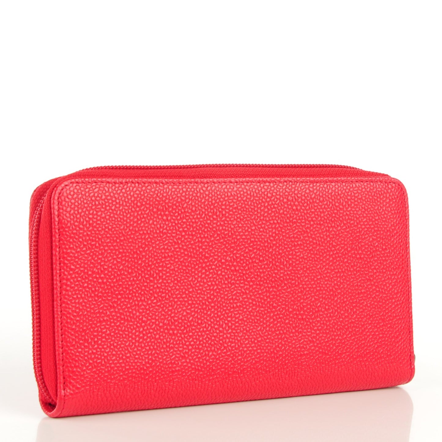Caviar Large Timeless CC Zip Around Wallet Red