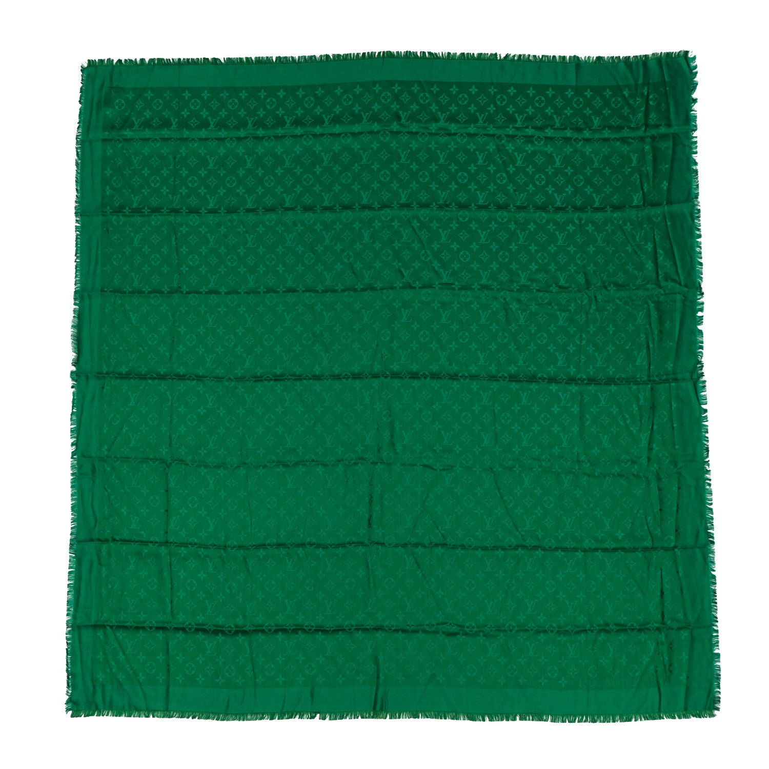 Louis Vuitton Silk Wool Monogram Shawl Green 1 of 4