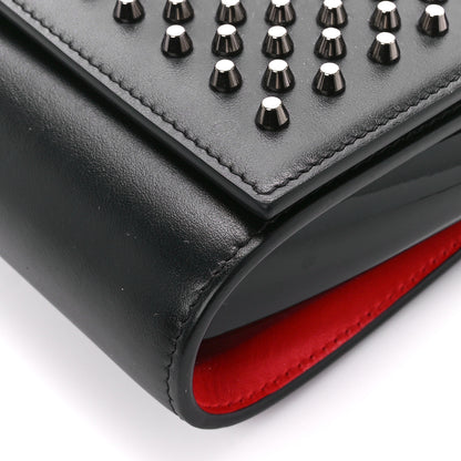 Christian Louboutin Calfskin Patent Spikes Paloma Clutch Black 10 of 11
