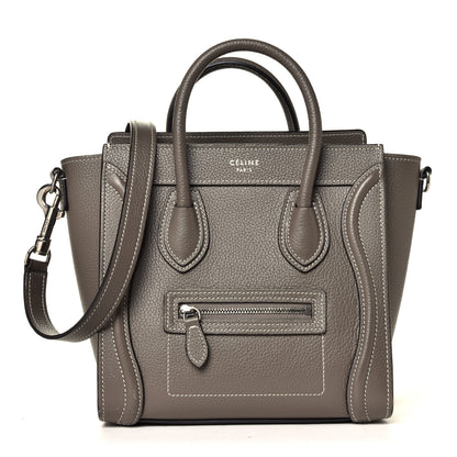 Celine Drummed Calfskin Nano Luggage Souris 1 of 5