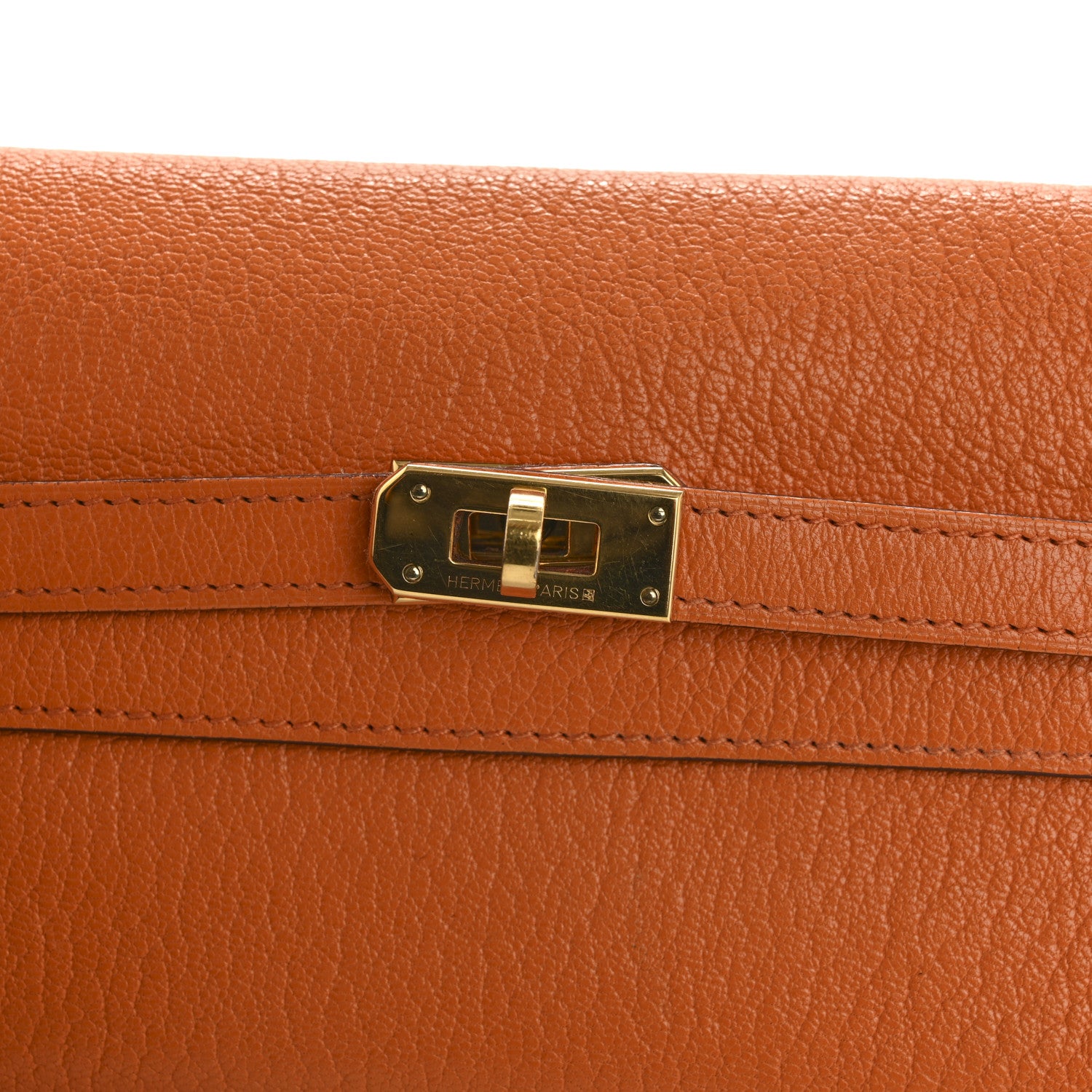 Hermes Chevre Mysore Medium Kelly Wallet Orange 10 of 12
