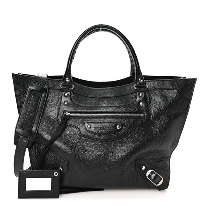 Balenciaga Agneau Arena Neo Classic Silver Hardware Large Upside Down Tote Black 3 of 11
