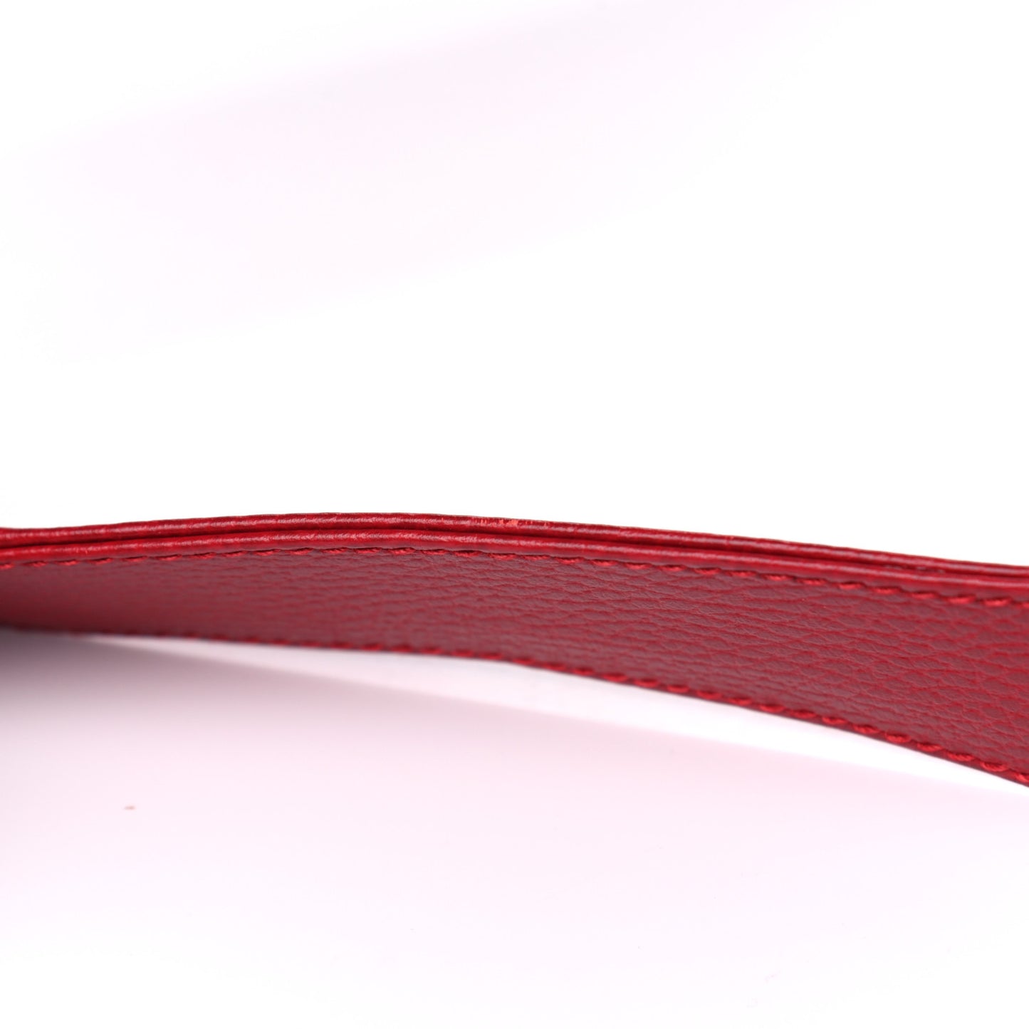 Grained Calfskin Logo Messenger Bag Hibiscus Red