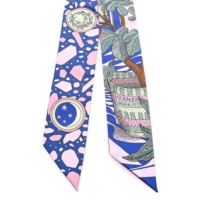 Hermes Silk La Danse Des Amazones Twilly Bleu Roy Vert Jaune 2 of 3