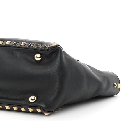 Valentino Garavani Vitello Small Rockstud Tote Black 10 of 11