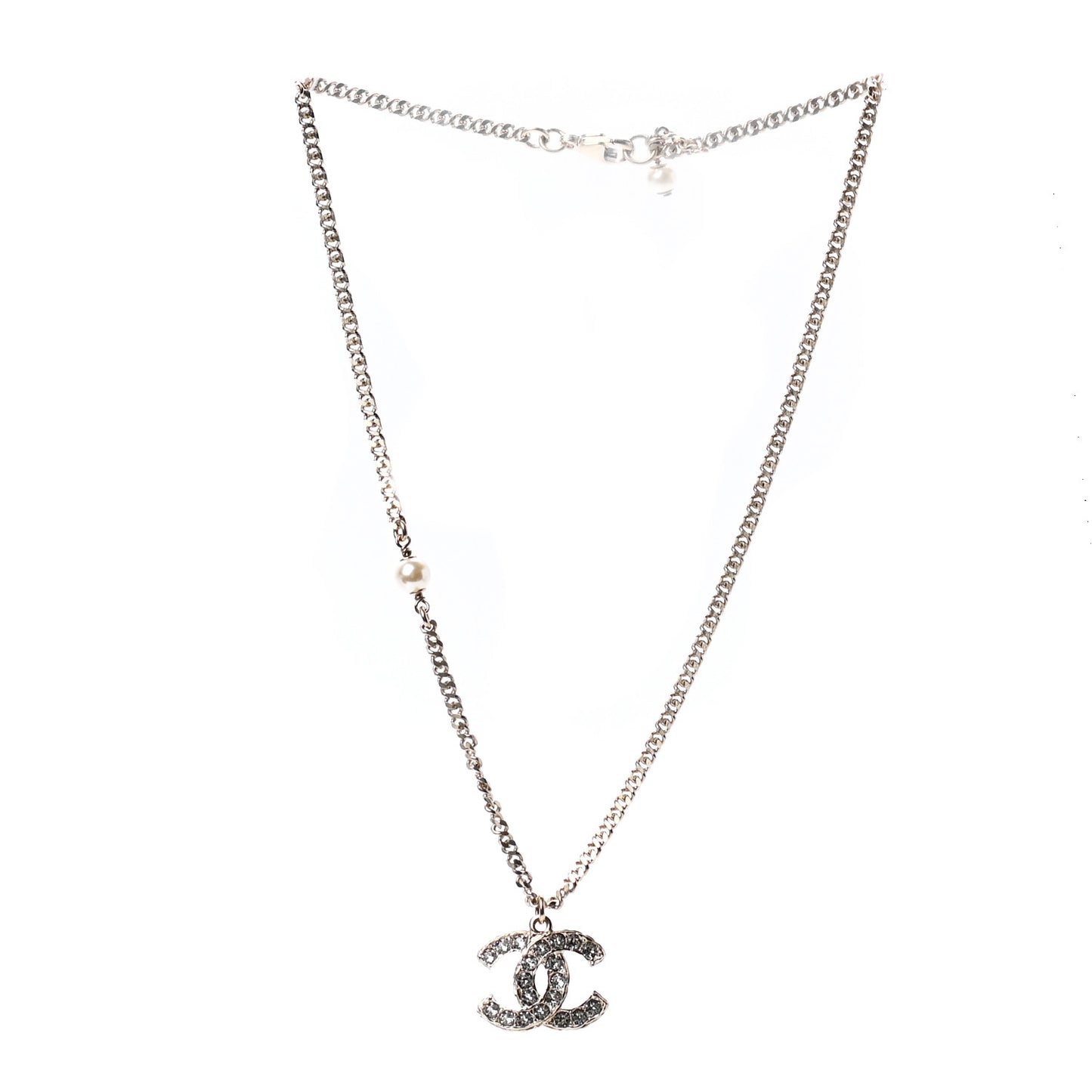 Crystal CC Pendant Necklace Gold