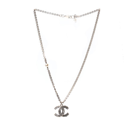 Chanel Crystal CC Pendant Necklace Gold 3 of 6