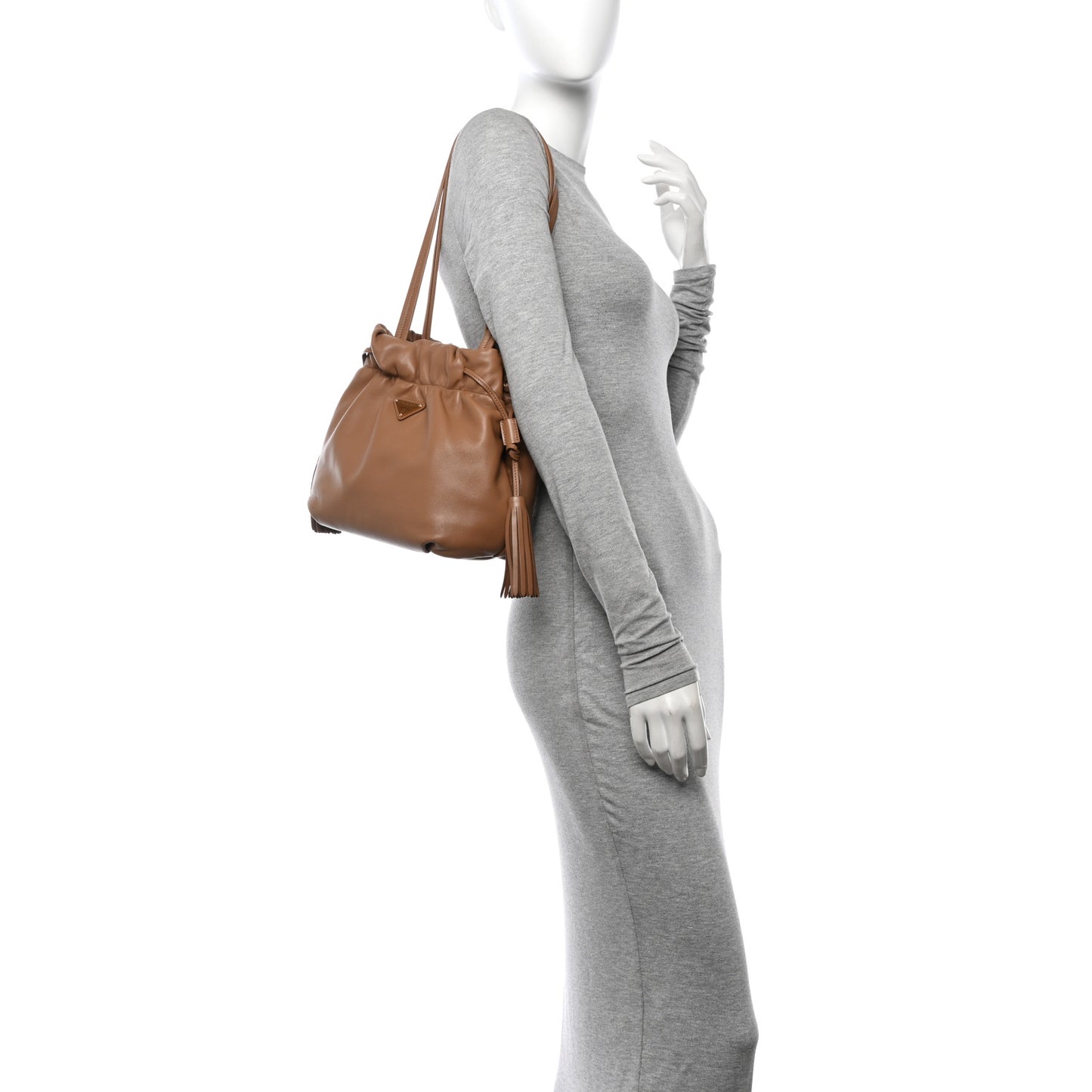 Nappa Drawstring Tote Caramel