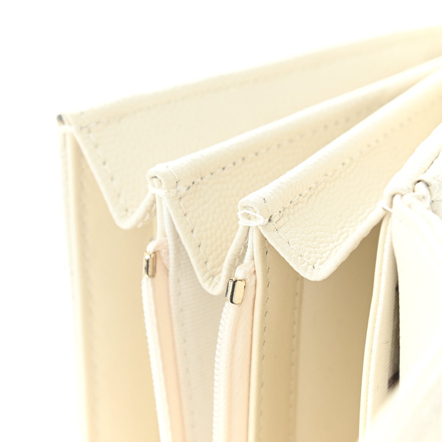 Caviar Quilted Medium Flap Wallet White