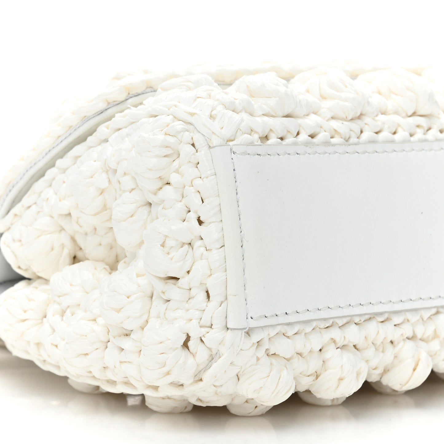 Raffia Crochet Small Miss Sicily Satchel White