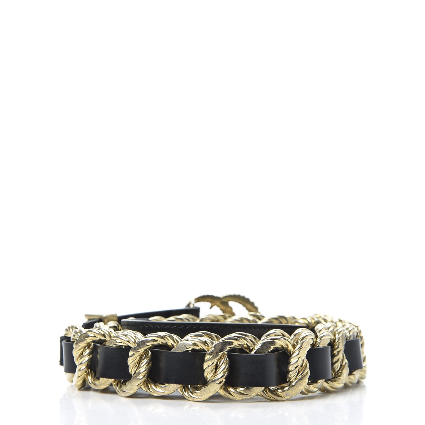 Calfskin Torchon Double G Chain 25mm Belt 90 36 Black