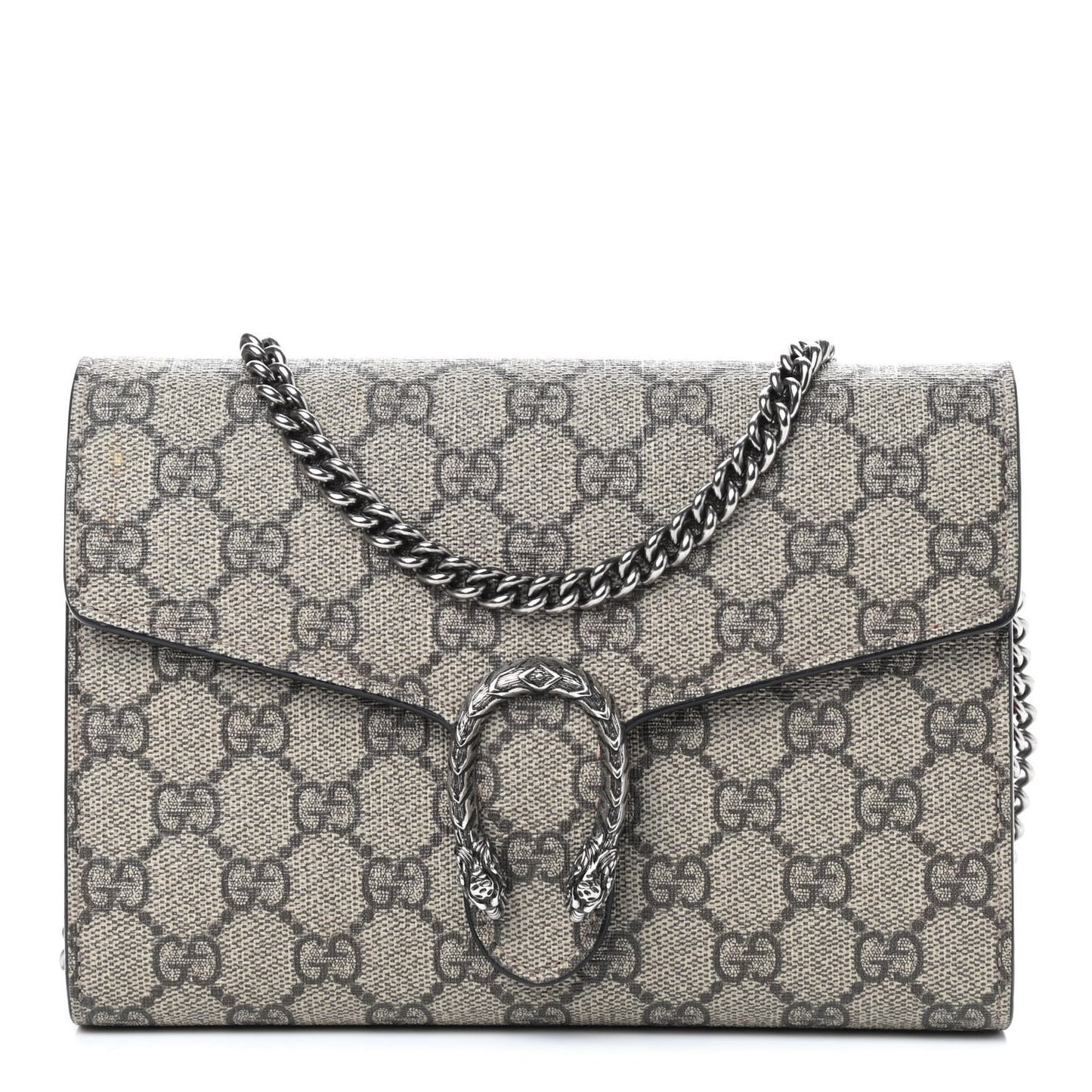 GG Supreme Monogram Mini Dionysus Chain Wallet Beige Vulcanic Red