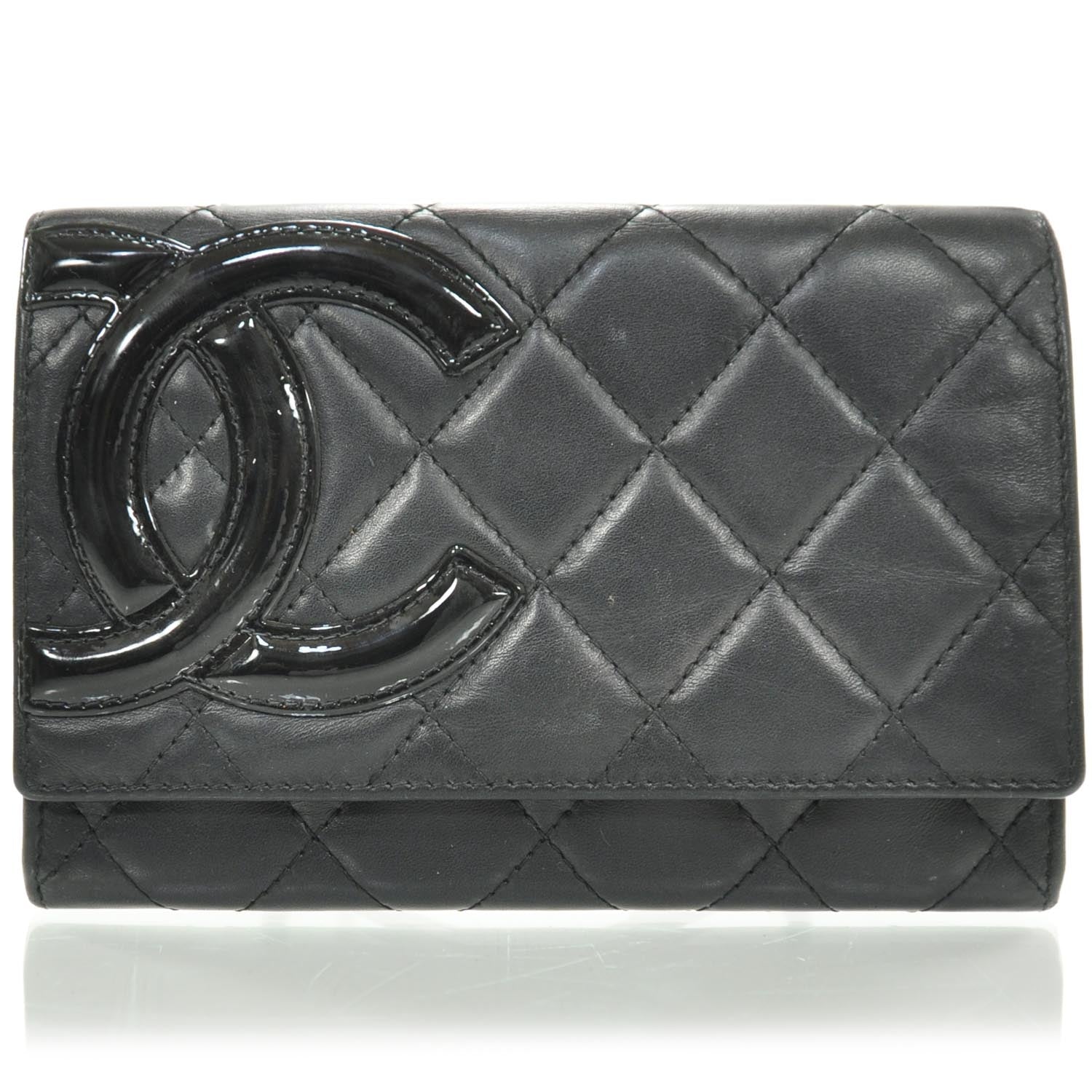 Chanel Calfskin Quilted Cambon Flap Wallet Black 1 of 9