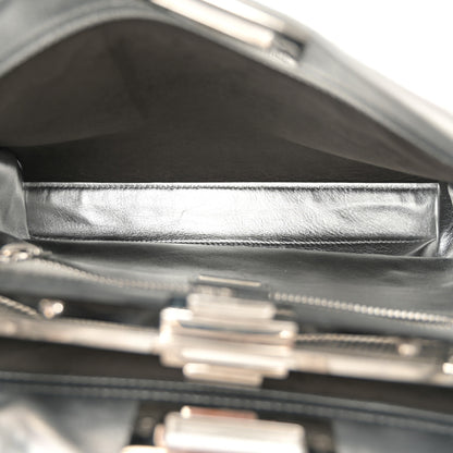 Fendi Vitello Catalan Mirror Medium Peekaboo Iconic Satchel Argento 5 of 10