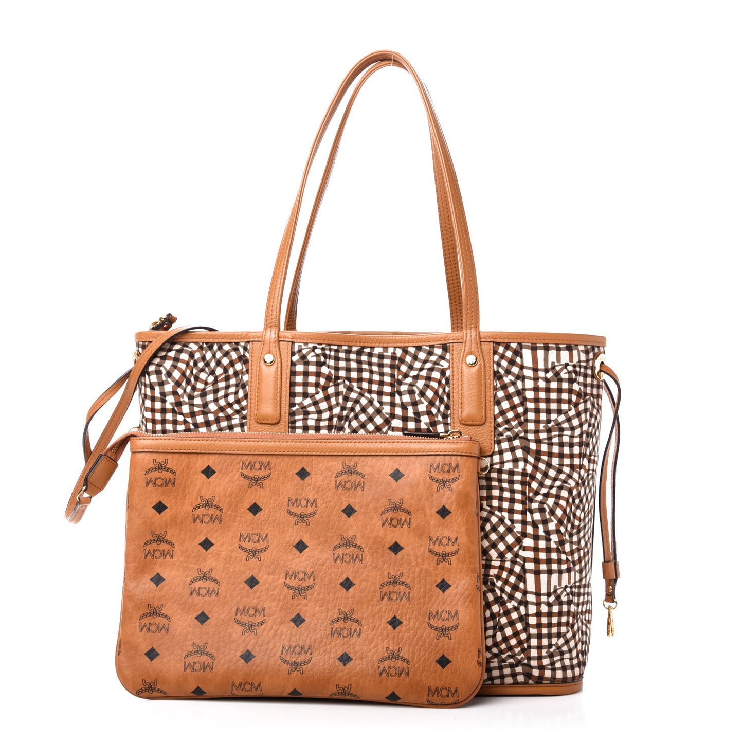 Visetos Medium Liz Reversible Shopper Tote Cognac