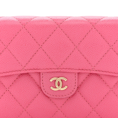 Chanel Caviar Quilted Medium Flap Wallet Pink 10 of 12