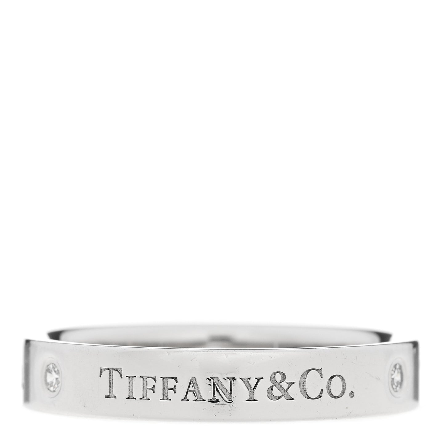 Platinum Diamond Logo Band Ring 60 9.25