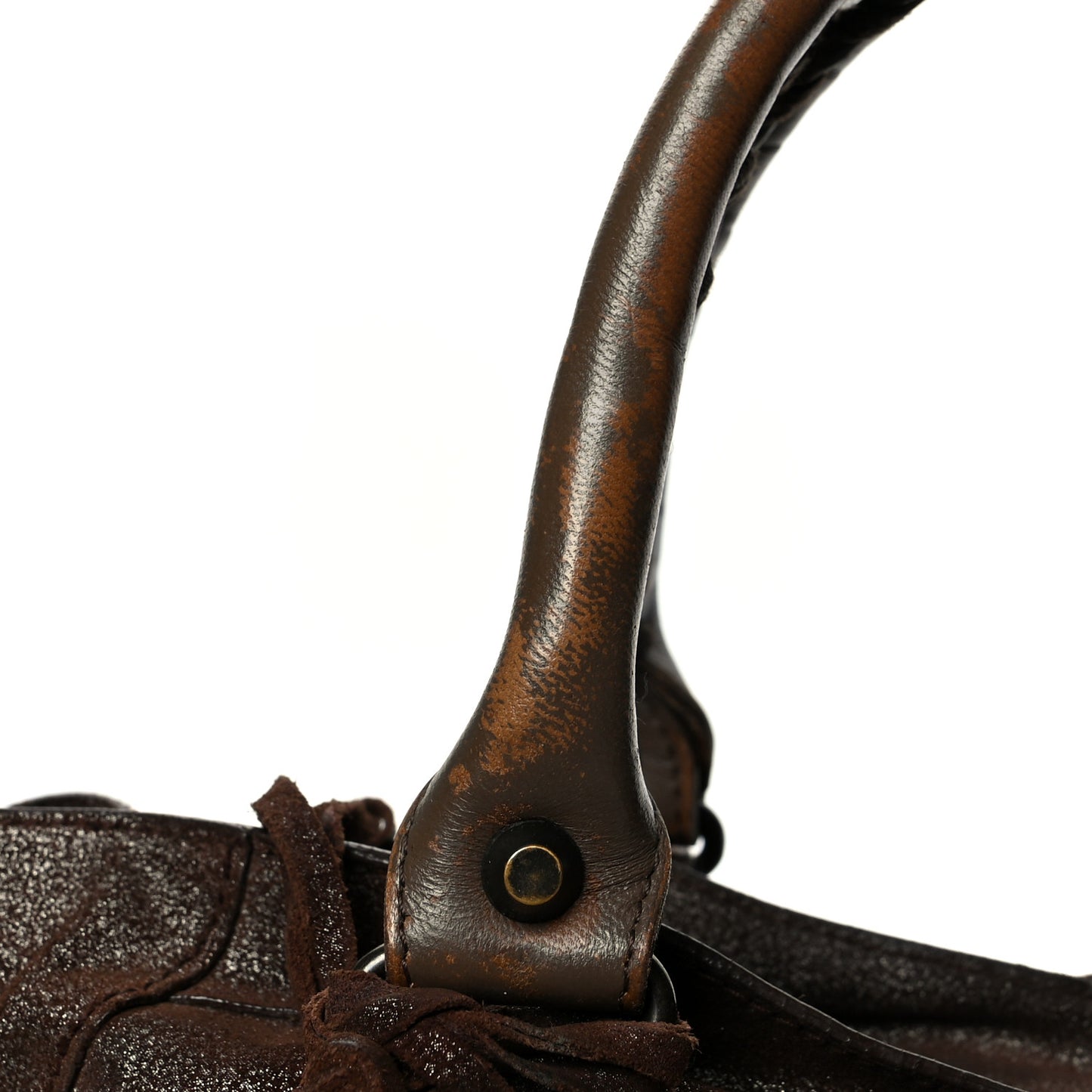 Metallic Craquele Calfskin Classic Hardware City Bronze