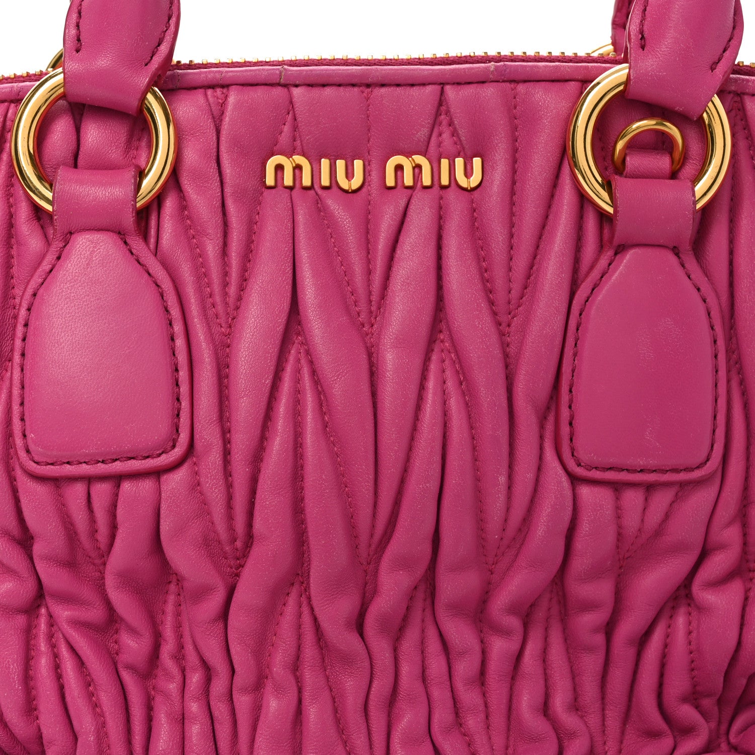 Miu Miu Nappa Matelasse Lux Mini Crossbody Tote Peonia 7 of 9