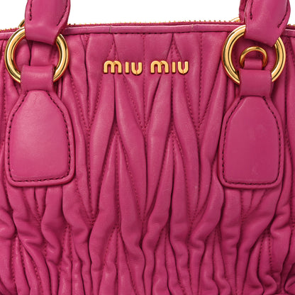 Miu Miu Nappa Matelasse Lux Mini Crossbody Tote Peonia 7 of 9
