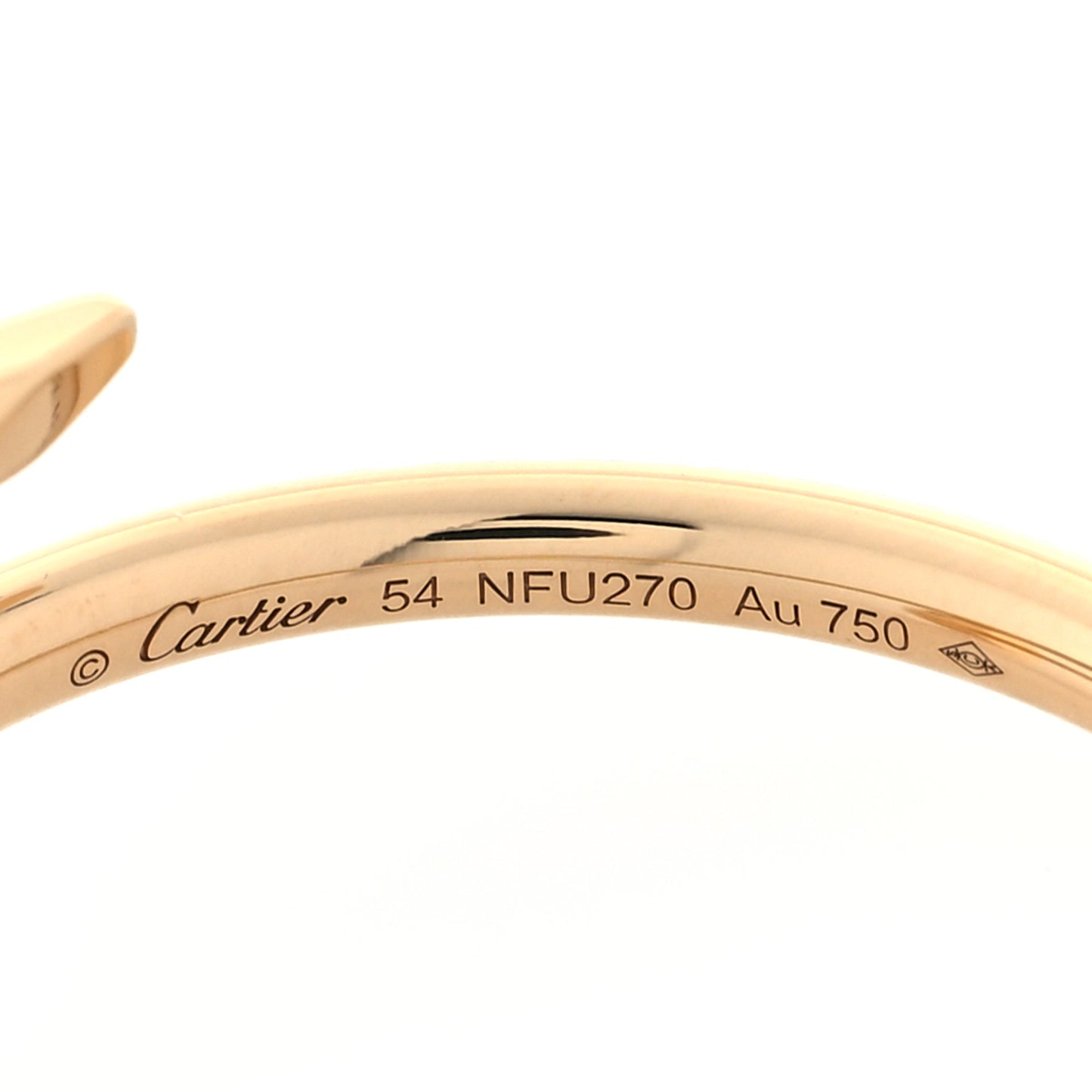 18K Yellow Gold Small Juste Un Clou Ring 54 6.75