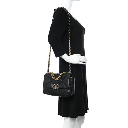 Chanel Goatskin Quilted Medium Chanel 19 Flap Black 2 of 13