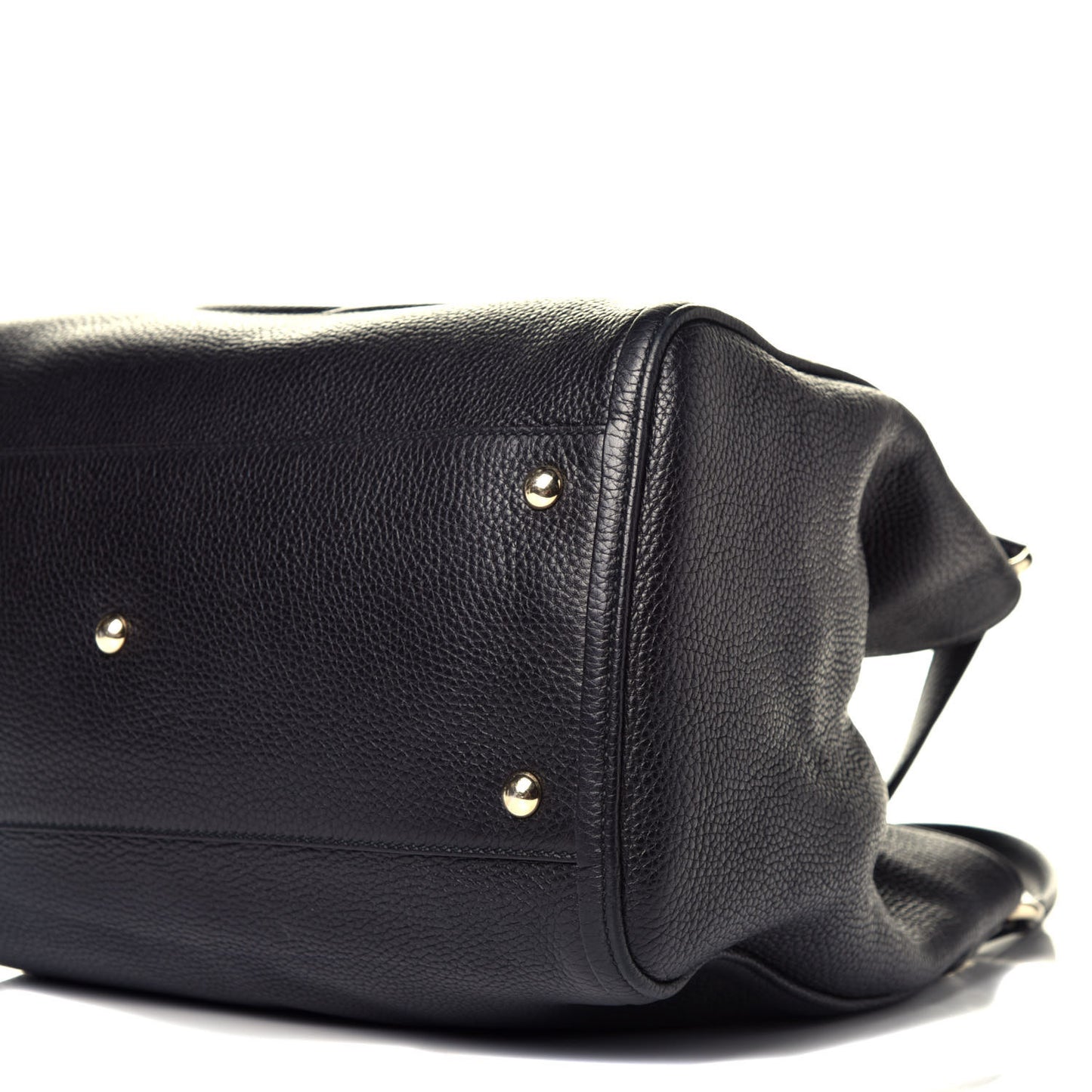 Pebbled Calfskin Medium Soho Shoulder Bag Black