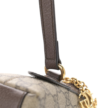Gucci GG Supreme Monogram Textured Dollar Calfskin Web Small Ophidia Dome Shoulder Bag Beige Ebony New Acero 13 of 16