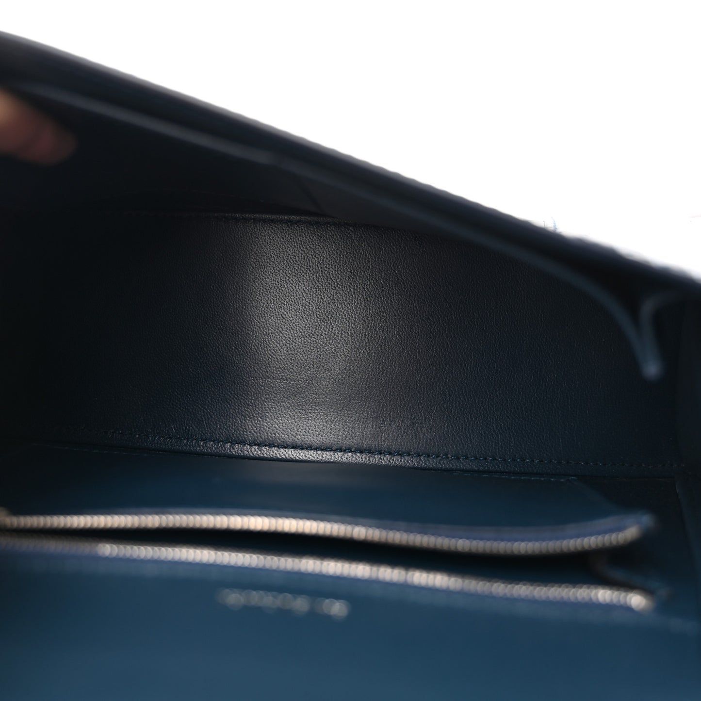 Shiny Calfskin Crocodile Embossed Medium Hourglass Top Handle Bag Denim Blue