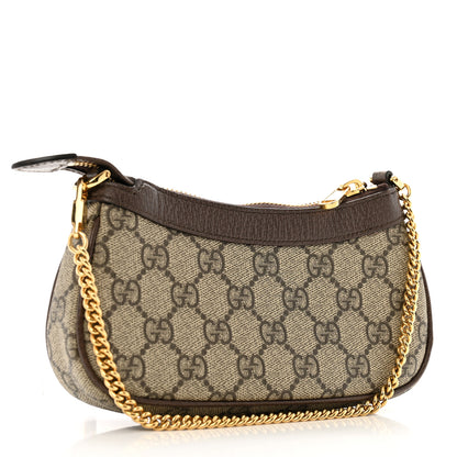 Gucci GG Supreme Monogram Textured Dollar Calfskin Mini Ophidia Chain Bag Beige Ebony 2 of 12