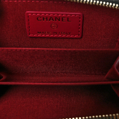 Chanel Shiny Goatskin Quilted Chanel 19 Zip Around Coin Purse Wallet Black 5 of 8