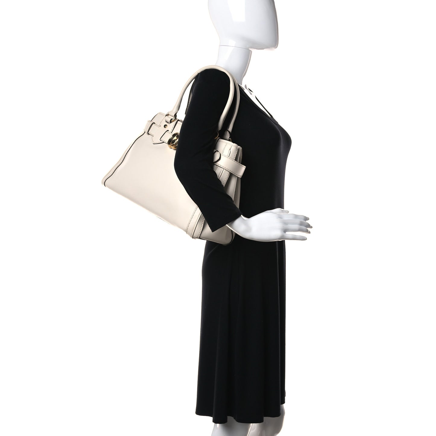 Calfskin Medium GG Running Tote White
