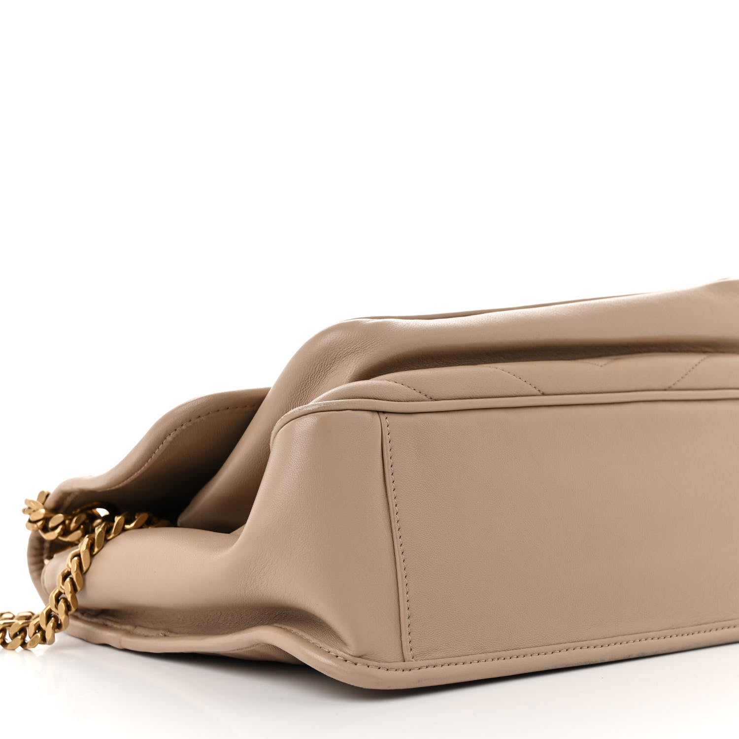 Saint Laurent Lambskin Matelasse Monogram Medium Niki Chain Satchel  Dark Beige 9 of 21