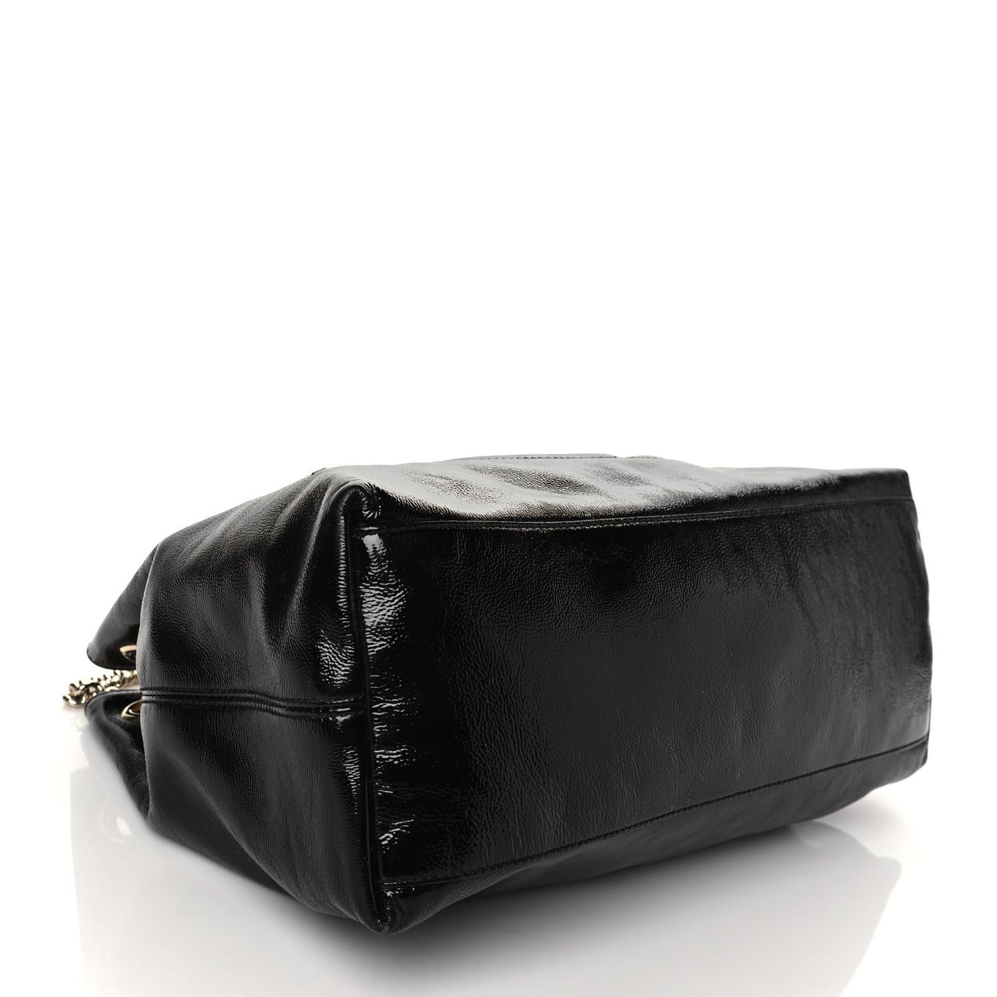 Patent Medium Soho Chain Shoulder Bag Black