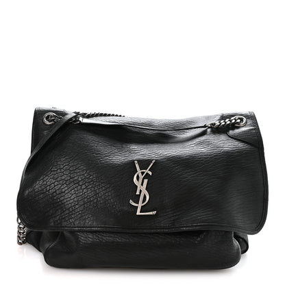 Saint Laurent Grained Lambskin Monogram Oversized Niki Chain Satchel Black 1 of 10