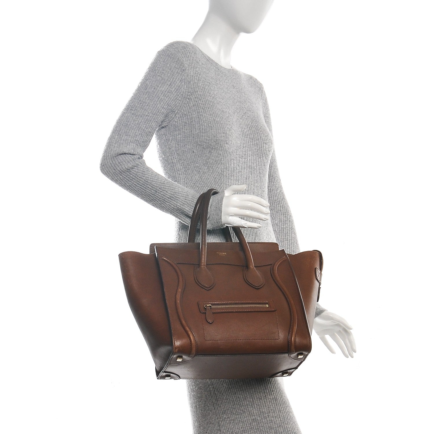 Celine Palmelato Mini Luggage Camel 2 of 23