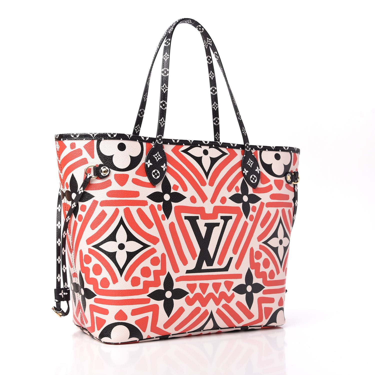 Louis Vuitton Monogram Giant Crafty Neverfull MM Creme Rouge Black 3 of 10