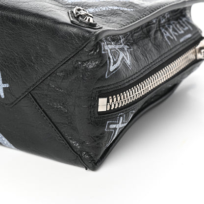 Balenciaga Agneau Graffiti Papier A6 Zip Around Tote Black White 8 of 8
